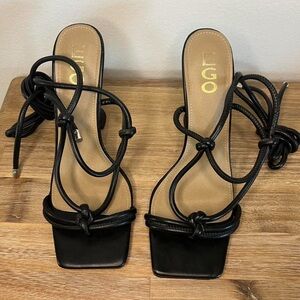 EGO Black Strappy Heels Size 10‎